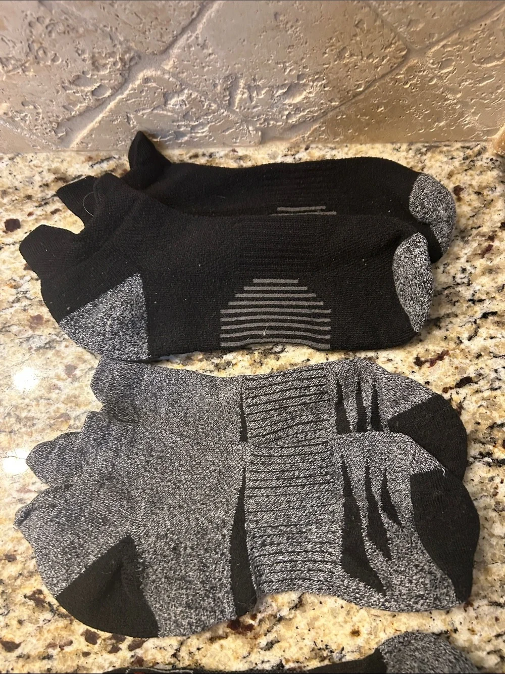 Men's Low-Cut Performance Socks - Black & Gray with Orange/Blue Accents-set of 4